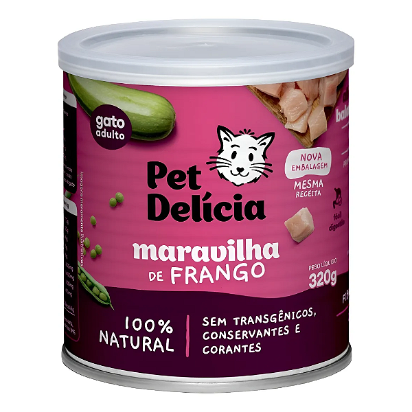 PET DELÍCIA RAÇÃO ÚMIDA MARAVILHA DE FRANGO GATOS 320G