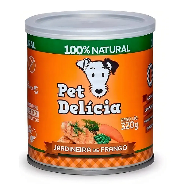 PET DELÍCIA RAÇÃO ÚMIDA JARDINEIRA DE FRANGO CÃES 320G