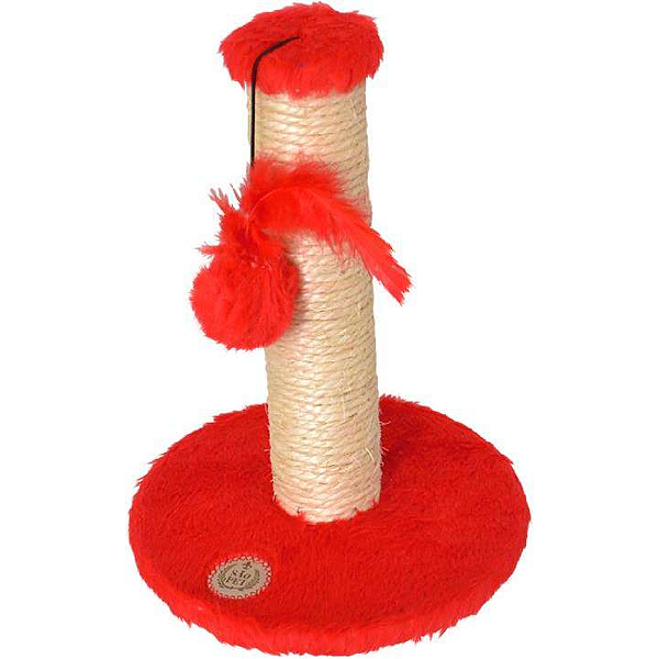 SÃO PET ARRANHADOR PELÚCIA LISA TAM M COR VERMELHA GATOS