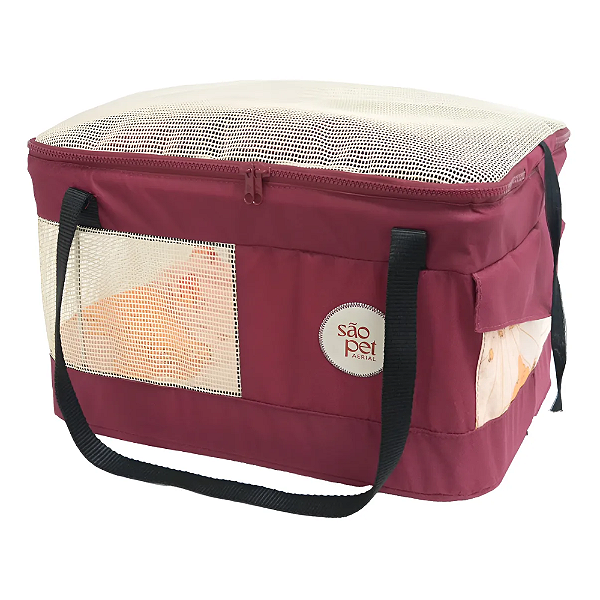 SÃO PET BOLSA TRANSPORTE AÉREO LATAM CABINE CÃES E GATOS COR VERMELHA