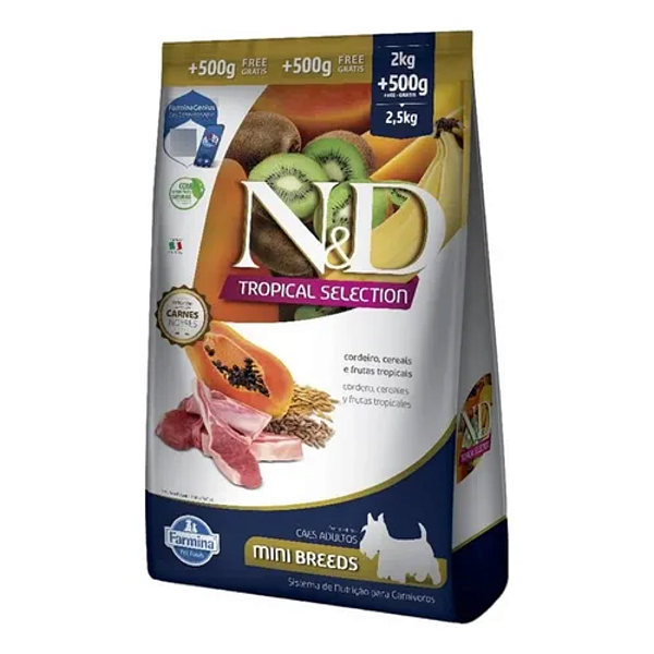 ND TROPICAL CÃES ADULTOS MINI CORDEIRO  2+0,5KG