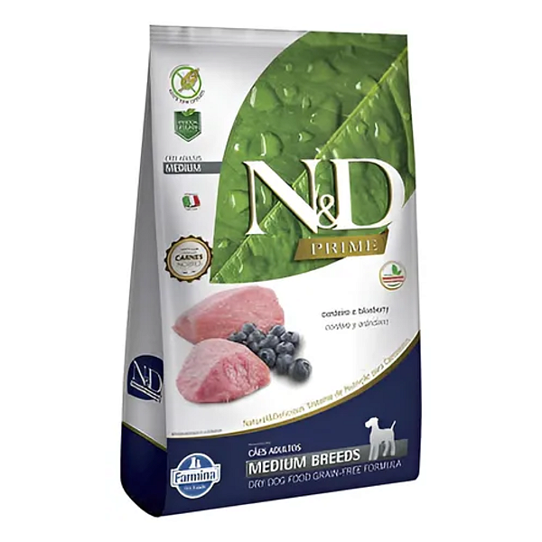 ND PRIME CÃES ADULTOS PORTE MÉDIO CORDEIRO 2,5KG