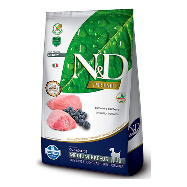 ND PRIME CÃES ADULTOS RAÇA MÉDIA CORDEIRO 10,1KG