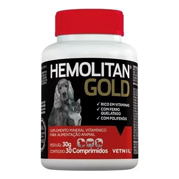VETNIL HEMOLITAN GOLD 30 COMPRIMIDOS 30G