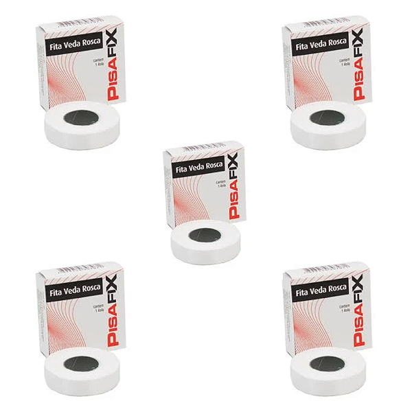 KIT 5UN FITA VEDA ROSCA PISAFIX 18 X 50 M CADA