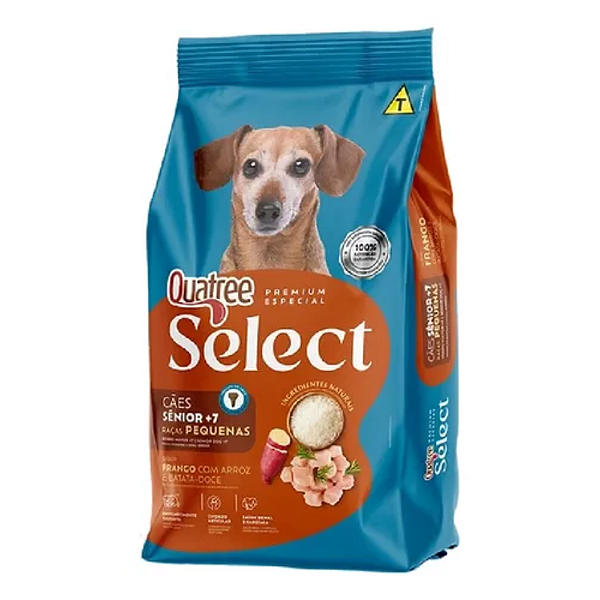 QUATREE SELECT SENIOR 7 CÃES FRANGO RAÇAS PEQUENAS 3KG