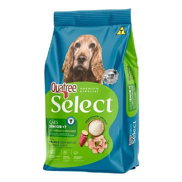 QUATREE SELECT SENIOR 7 CÃES FRANGO RAÇAS MÉDIAS E GRANDES 15KG