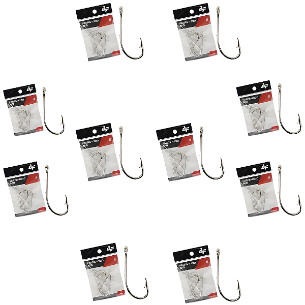 ALBATROZ KIT 10 CARTELAS ANZOL FARPA 4330 NIQ N06 32UN CADA