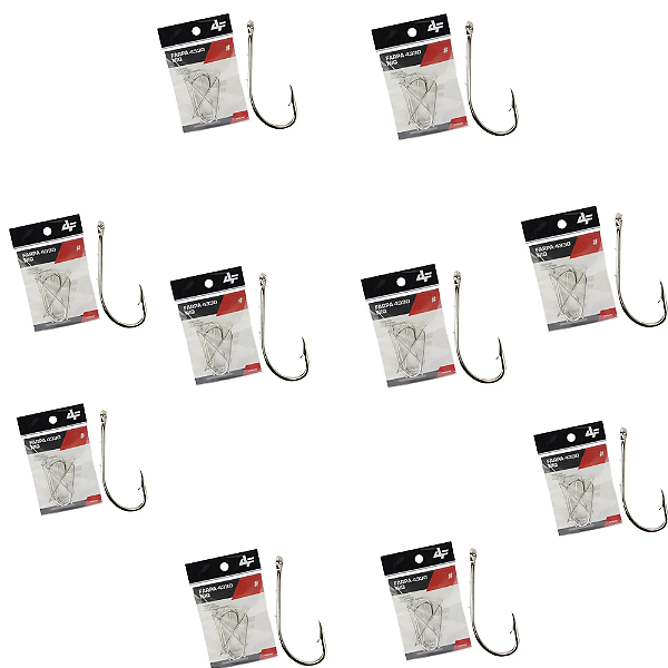 ALBATROZ KIT 10 CARTELAS ANZOL FARPA 4330 NIQ N.2 25UN CADA