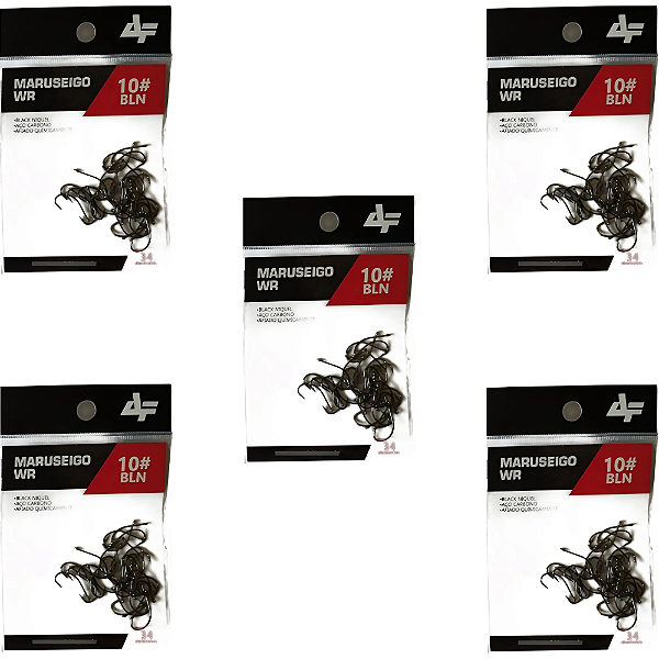 ALBATROZ KIT 5 CARTELAS ANZOL MARUSEIGO-WR N10 BLN 34UN CADA