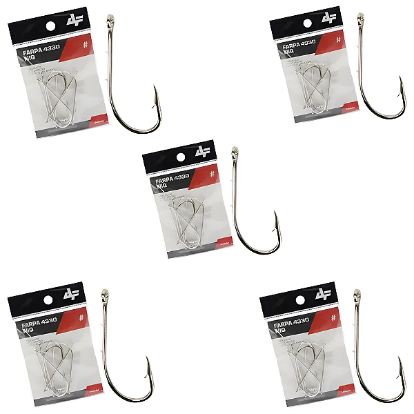 ALBATROZ KIT 5 CARTELAS ANZOL FARPA 4330 NIQ N06 32UN CADA