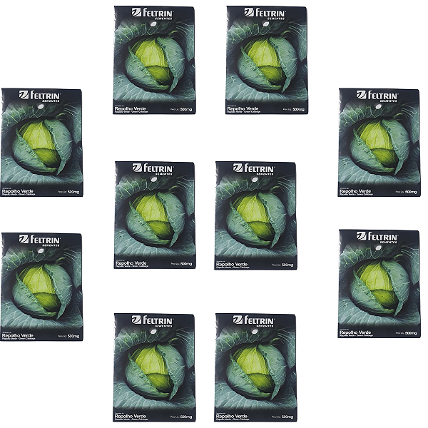 FELTRIN KIT 10 CARTELAS SEMENTES REPOLHO VERDE 500MG CADA