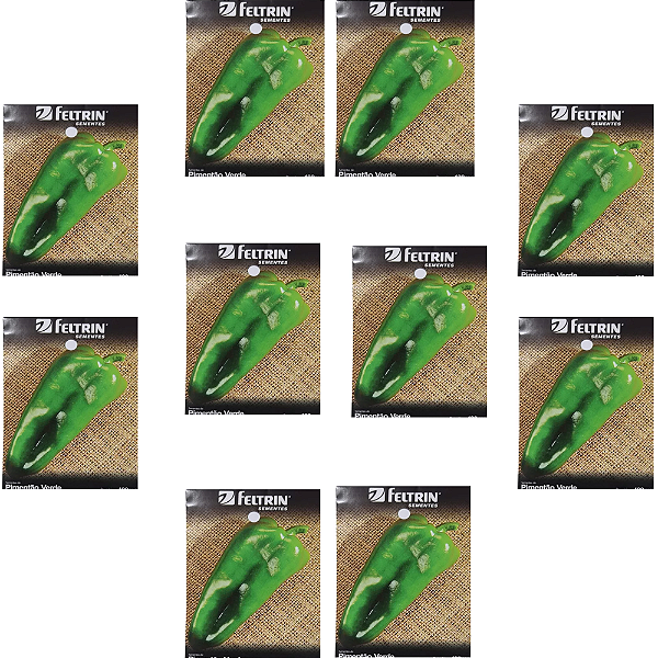 FELTRIN KIT 10 CARTELAS SEMENTES PIMENTÃO VERDE 2,5G CADA