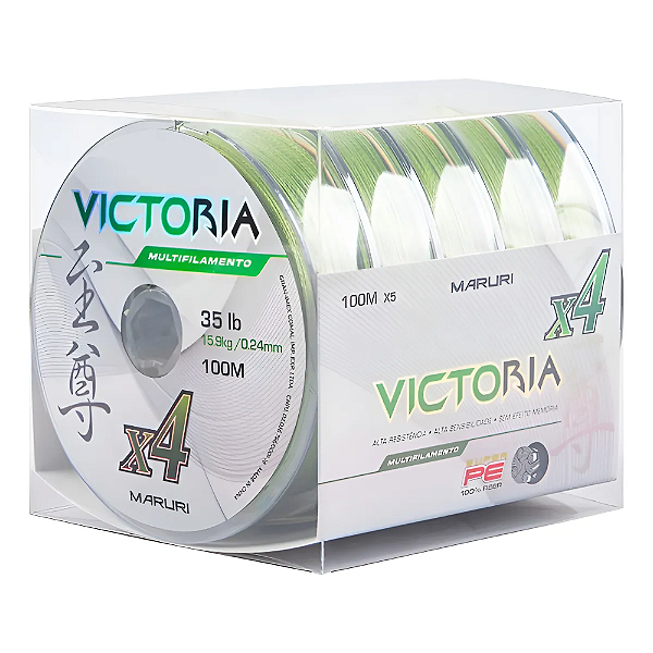 MARURI LINHA MULT VICTORIA 4X VERDE 0,24MM 35LBS 100M CX 5UN