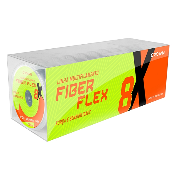 CROWN LINHA MULTI FIBER FLEX 8X ORANGE 16MM 20LB 100M CX 10U