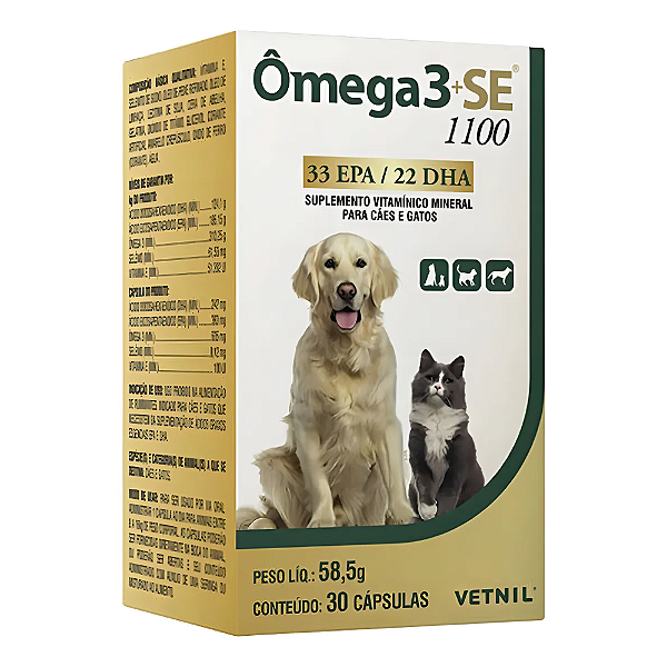 VETNIL ÔMEGA 3 SE 1100 CÃES E GATOS