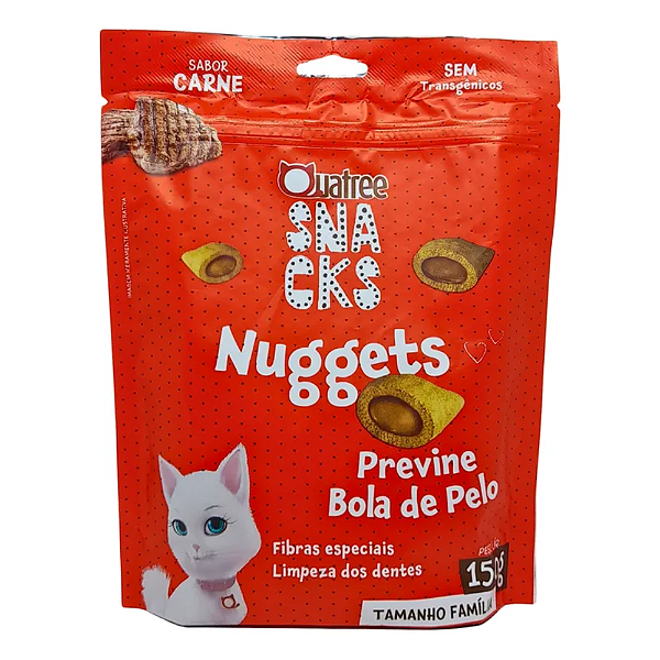QUATREE SNACKS NUGGETS GATO BOLA DE PELO CARNE 150G UN