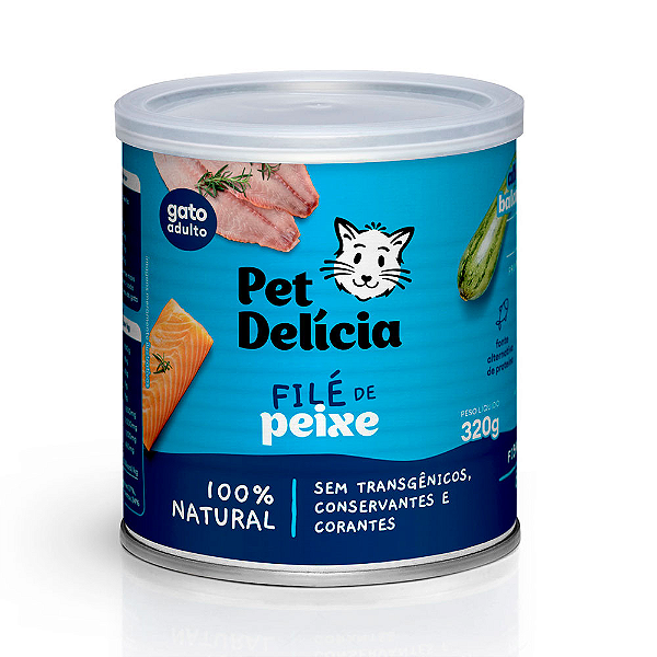 PET DELÍCIA RAÇÃO ÚMIDA FILÉ DE PEIXE GATOS 320G