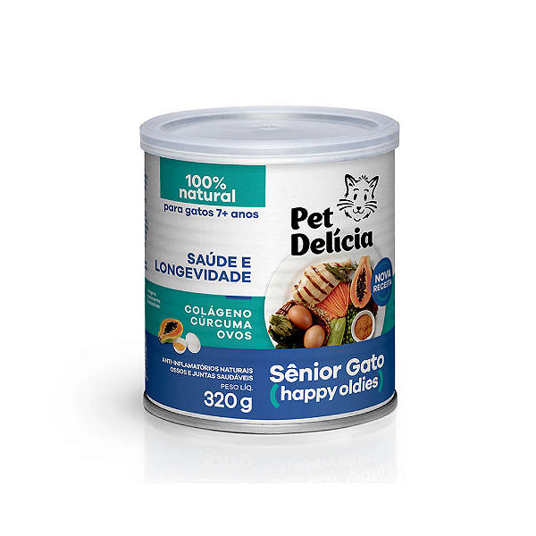 PET DELÍCIA RAÇÃO ÚMIDA SÊNIOR HAPPY OLDIES CÃES 320G