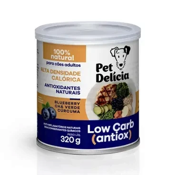 PET DELÍCIA RAÇÃO ÚMIDA LOW CARB ANTIOX CÃES 320G