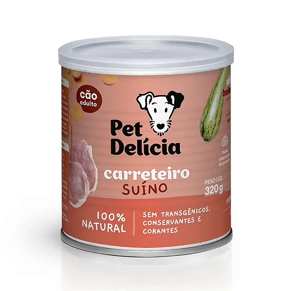 PET DELÍCIA RAÇÃO ÚMIDA CARRETEIRO SUÍNO CÃES 320G