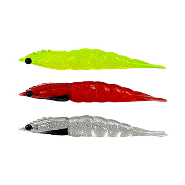 KIT 3UN ISCA MATADEIRA ARTIFICIAL CAMARÃO ROBALEIRO 7,8CM