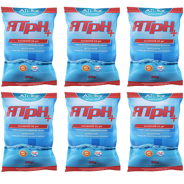 KIT 6 UN ATCLLOR AATPH+ ELEVADOR PH PISCINA 2KG