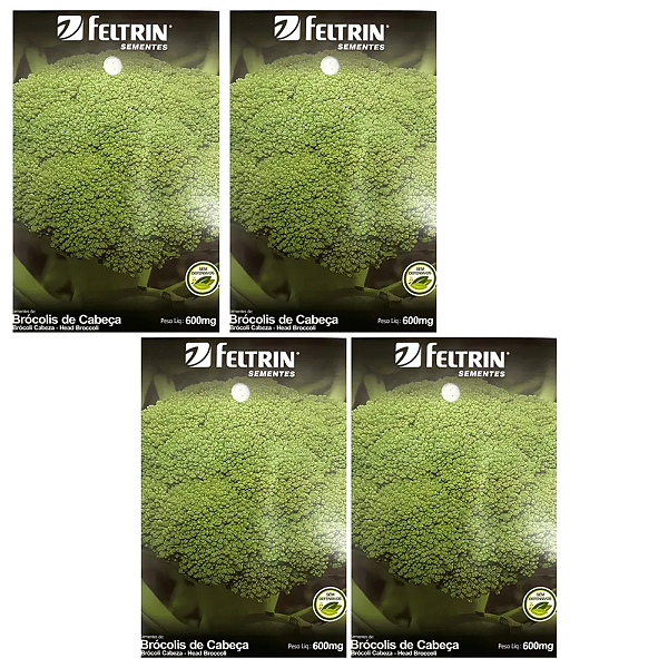 KIT 4 UN SEMENTE FELTRIN COUVE BRÓCOLIS CALABRÊS DE CABEÇA