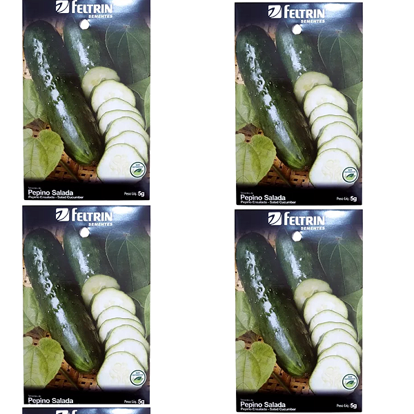 KIT 4 UN SEMENTE FELTRIN PEPINO VERDE COMPRIDO 5G