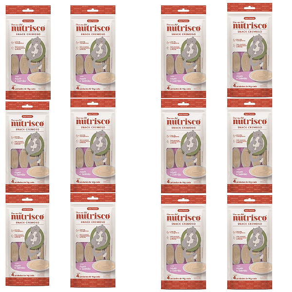 NUTRISCO SNACK CREMOSO ATUM E SALMAO GATOS 56G CX 12 UN