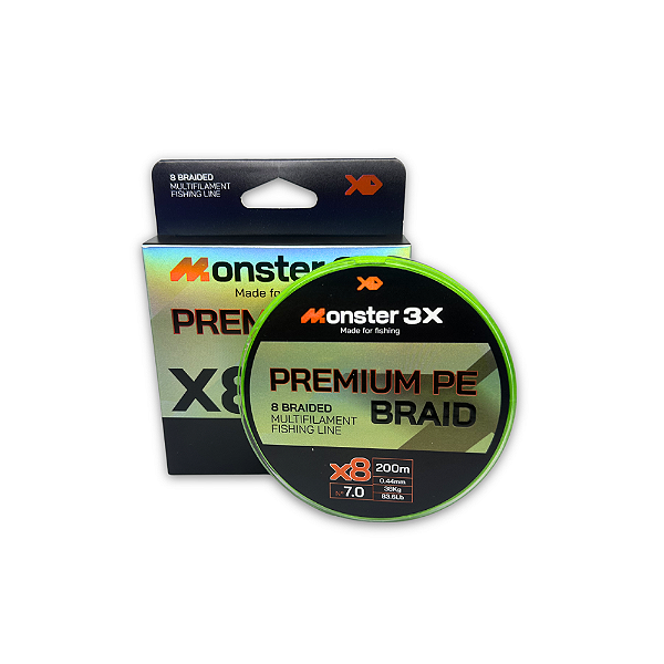 MONSTER3X LINHA MULTI X8 PREMIUM PE 7 44mm 38kg 83.6lbs 200M