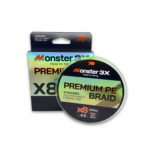 MONSTER 3X LINHA MULTI X8 PREMIUM 4  33mm 25kg 55lb 200M
