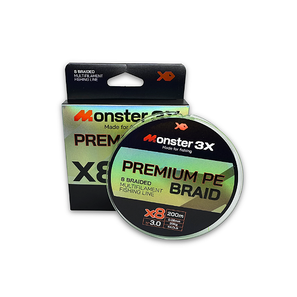 MONSTER 3X LINHA MULTI X8 PREMIUM 3 28mm 20kg 44.0lbs 200M
