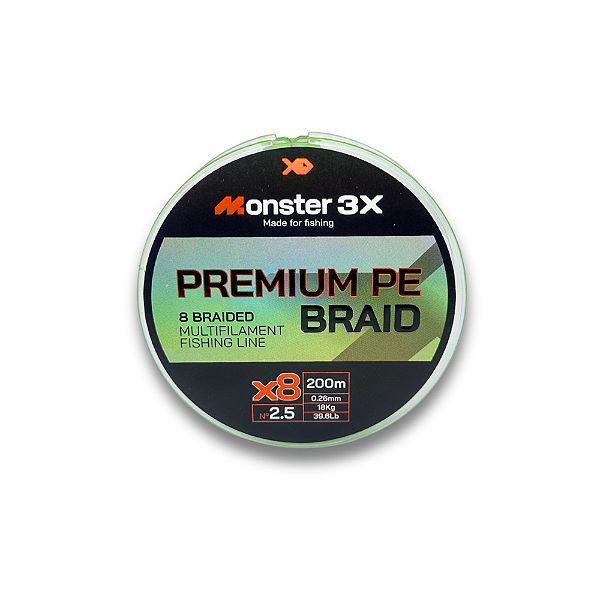 MONSTER 3X LINHA MULTI X8 PREMIUM 2.5 26mm 18kg 39.6lbs 200M