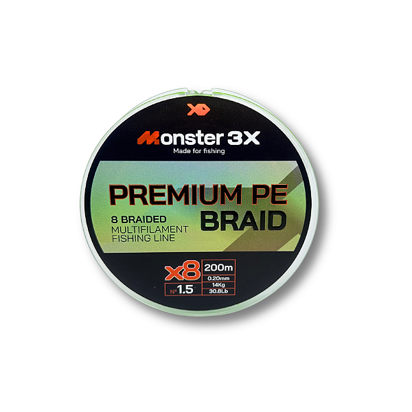 MONSTER 3X LINHA MULTI X8 PREMIUM 1.5 20mm 14kg 30.8lbs 200M