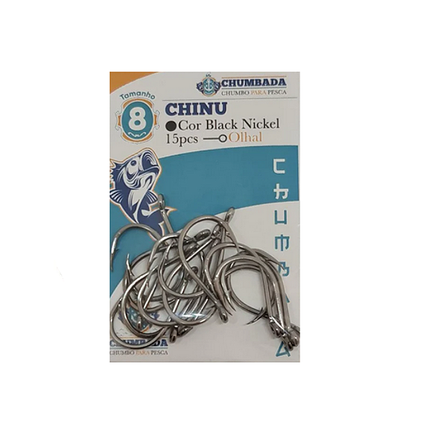 CHUMBADA ANZOL CHINU OLHAL 15UN TAMANHO 8 PRETO