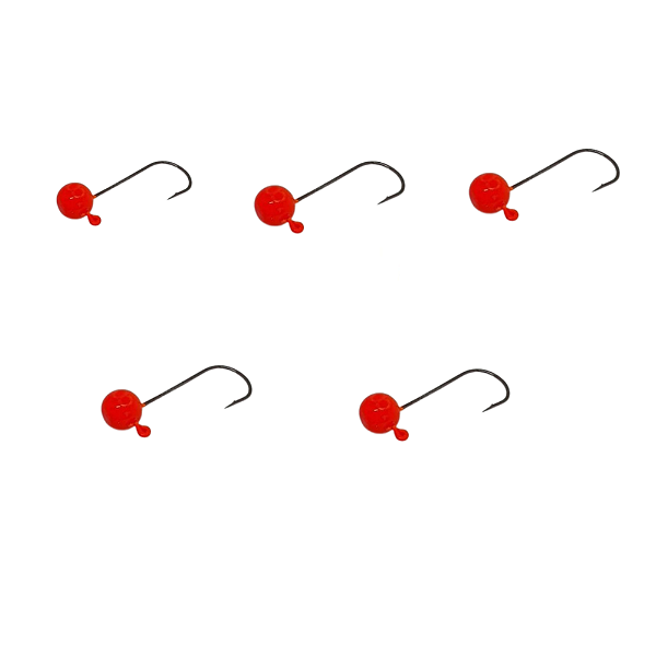 KIT 5 UN CHUMBADA ANZOL JIG HEAD 1/0 90 ESFÉRICA 2G LARANJA