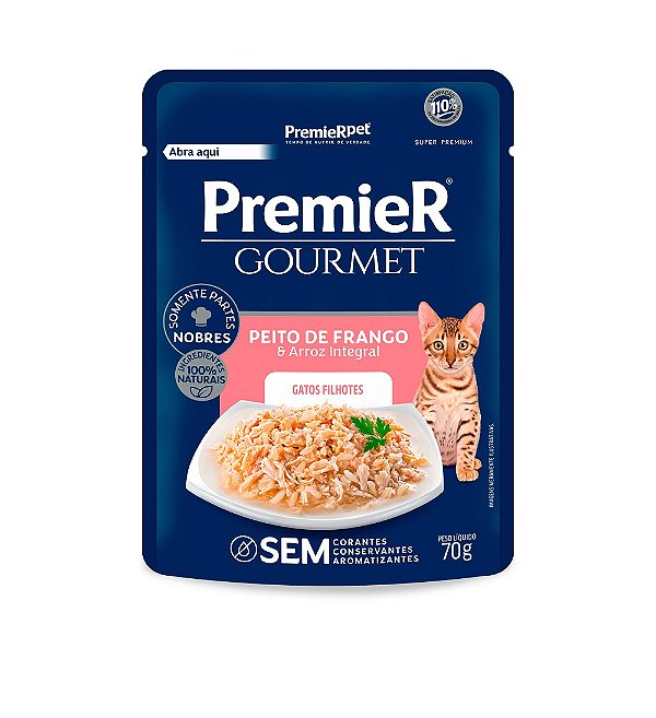 PREMIER GOURMET SACHÊ GATOS FILHOTES FRANGO 70G