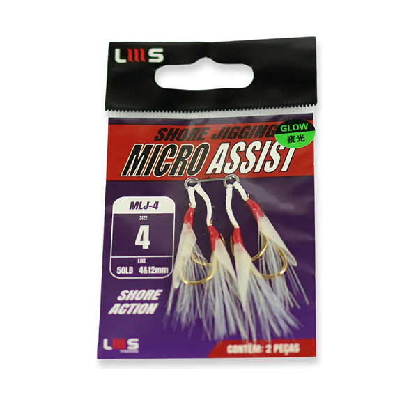 LMS Suport Hook Shore Jigging Micro Assist 4 c/2Kits Glow