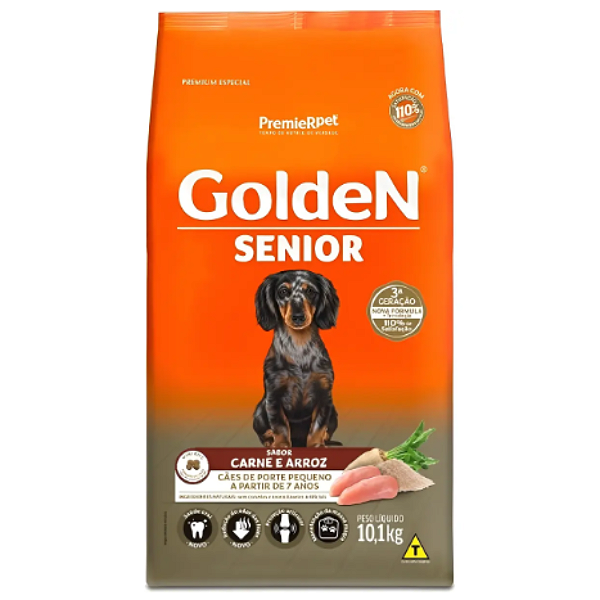 GOLDEN FORMULA CAES SENIOR PORTE PEQUENO CARNE 10,1KG