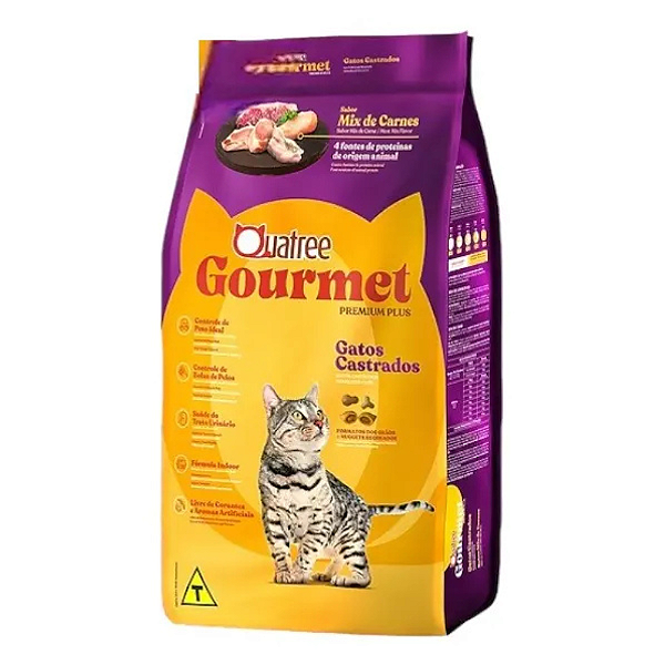 QUATREE GOURMET GATOS CASTRADOS MIX DE CARNES 3KG