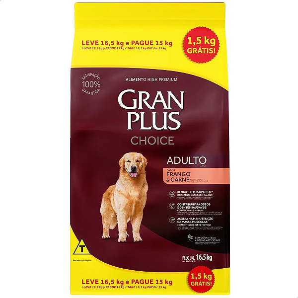 GRAN PLUS CAES CHOICE 15KG+1,5KG BONUS