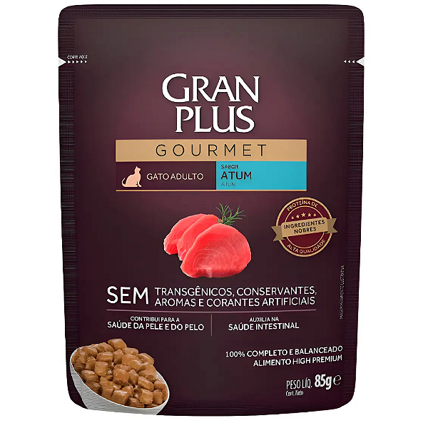 GRAN PLUS SACHE GATO ADULTO ATUM 85G 1UN