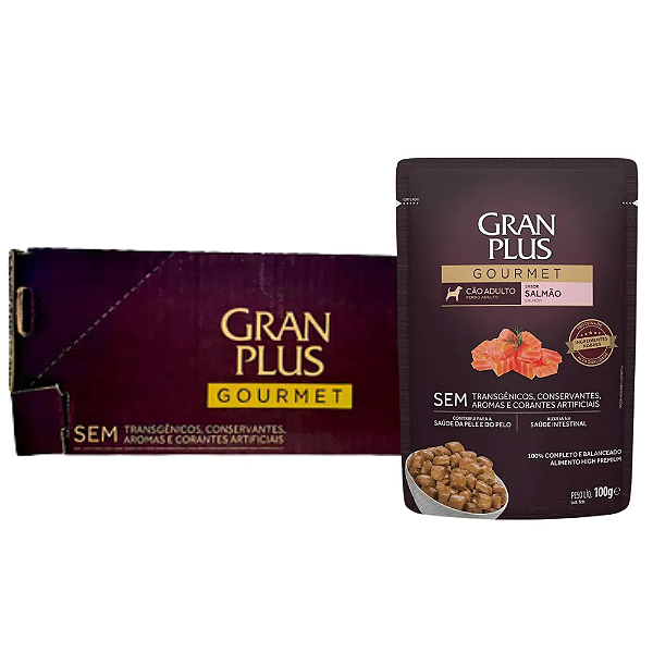 GRAN PLUS SACHE GOUMET CAES AD SALMAO 100G CX18UN
