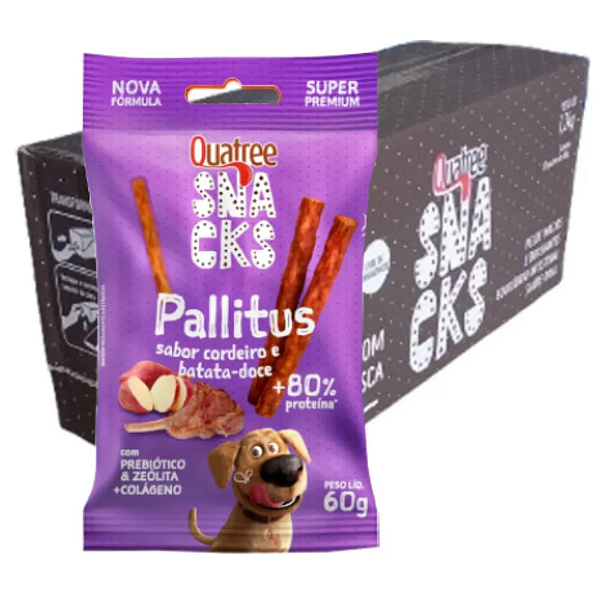 QUATREE SNACKS PALLITUS CORDEIRO E BATATA DOCE CAO 60G 20UN