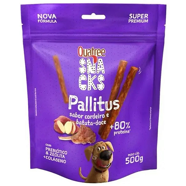 QUATREE SNACKS PALLITUS CORDEIRO E BATATA DOCE CAO 500G