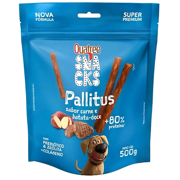 QUATREE SNACKS PALLITUS SABOR CARNE E BATATA DOCE CAO 500G