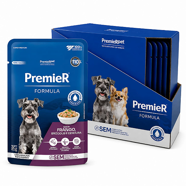 PREMIER FORMULA  CAES ADULTOS PORTE PEQUENO FRANGO 85G CX20