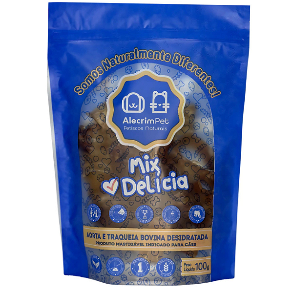 ALECRIM PET MIX DELICIA AORTA E TRAQUEIA BOVINA EM RODELA