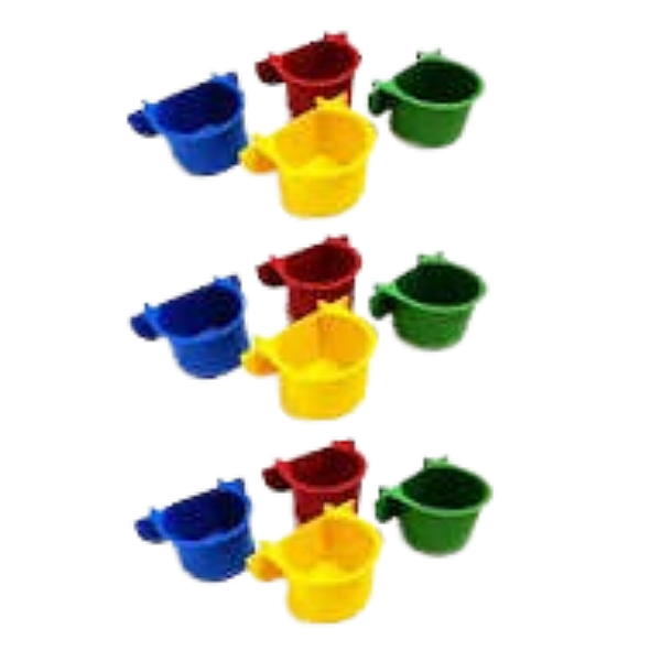 KIT INJETFOUR COMEDOURO PAPAGAIO COM GANCHO 110ML COLOR 12UN